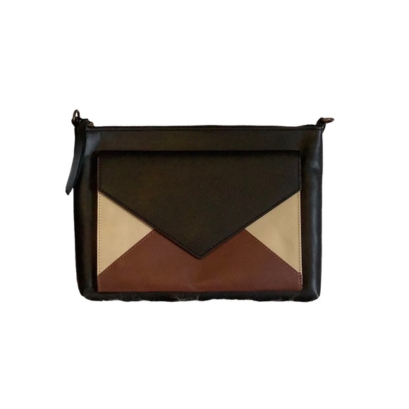 Able Handbags - ABLE Solome Black, Brown and Bone Leather Crossbody